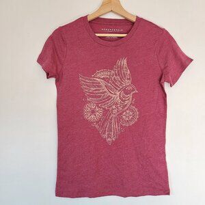 Aeropostale Burgundy Bird Graphic T-Shirt Size L - Junior